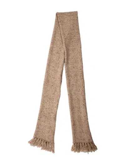 Pre-owned Eskandar Baby Alpaca Printed Scarf In Neutral