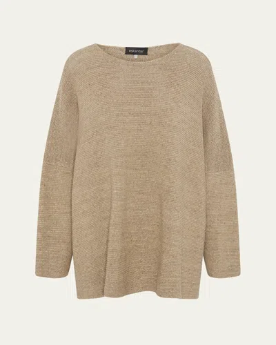 Eskandar Bateau Neck Sweater (mid Plus Length) In Hay