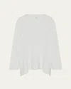 Eskandar Silk Boat-neck Top In White