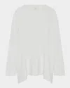 Eskandar Silk Boat-neck Top In White