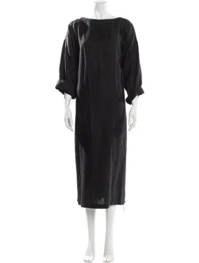 Pre-owned Eskandar Bateau Neckline Long Dress In Gray