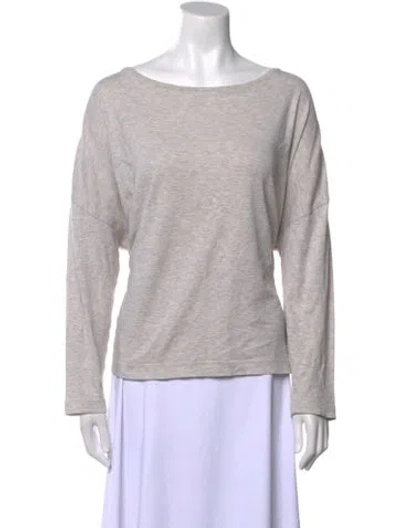 Pre-owned Eskandar Bateau Neckline Long Sleeve Sweatshirt In Gray