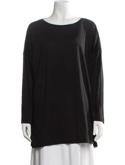 Pre-owned Eskandar Bateau Neckline Long Sleeve Tunic In Black