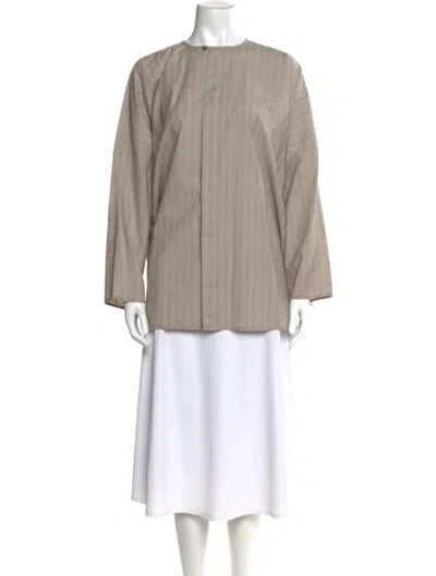 Pre-owned Eskandar Bateau Neckline Long Sleeve Tunic In Neutral