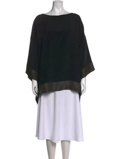 Pre-owned Eskandar Bateau Neckline Short Sleeve Top W/ Tags In Black