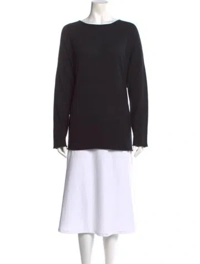 Pre-owned Eskandar Bateau Neckline Sweater In Black