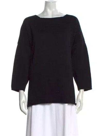 Pre-owned Eskandar Bateau Neckline Sweater In Black