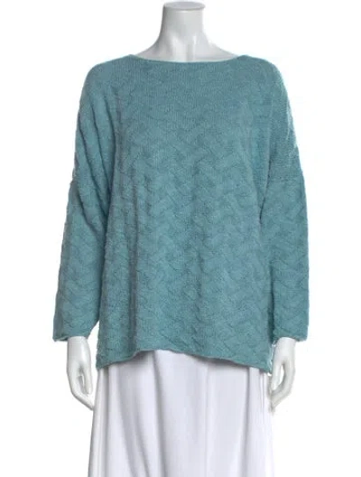 Pre-owned Eskandar Bateau Neckline Sweater In Blue