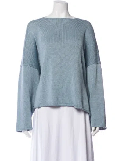 Pre-owned Eskandar Bateau Neckline Sweater In Blue