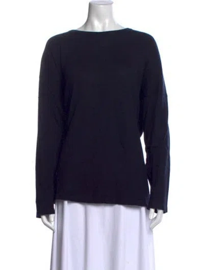Pre-owned Eskandar Bateau Neckline Sweater In Blue
