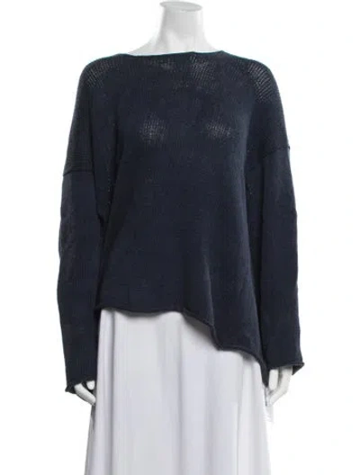 Pre-owned Eskandar Bateau Neckline Sweater In Blue