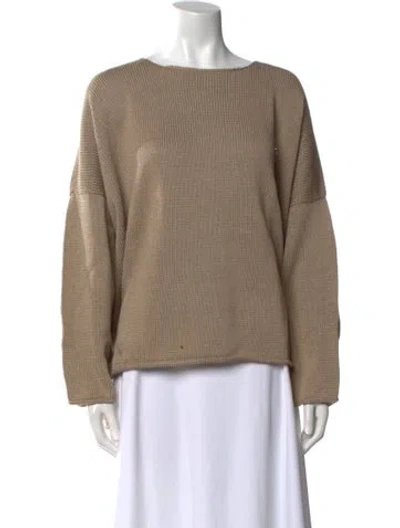 Pre-owned Eskandar Bateau Neckline Sweater In Brown