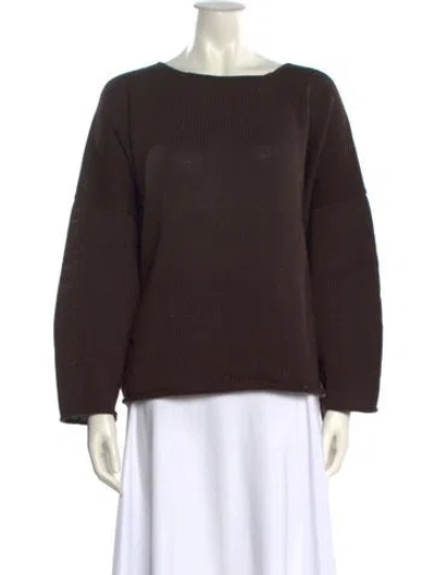 Pre-owned Eskandar Bateau Neckline Sweater In Brown