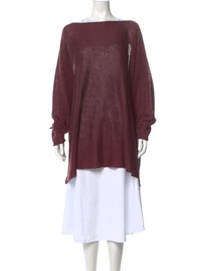 Pre-owned Eskandar Bateau Neckline Sweater In Burgundy