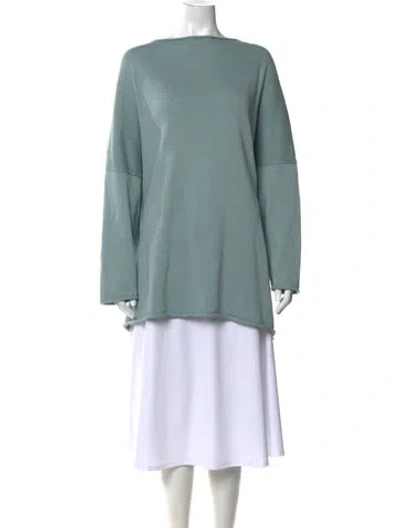 Pre-owned Eskandar Bateau Neckline Sweater In Green