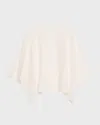 Eskandar Boat Neck Top (mid Length) In White
