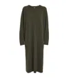 Eskandar Cashmere A-line Midi Dress In Green