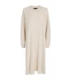 Eskandar Cashmere A-line Midi Dress In Neutral