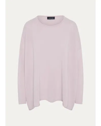 Eskandar Cashmere A-line Bateau Neck Sweater - Long In Cherry Blossom