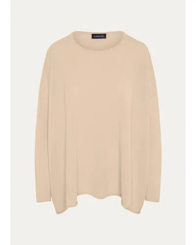 Eskandar Cashmere A-line Bateau Neck Sweater - Long In Neutral