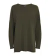 Eskandar Cashmere Bateau A-line Sweater In Green