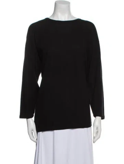 Pre-owned Eskandar Cashmere Bateau Neckline Sweater In Blue