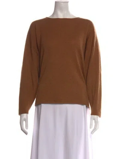 Pre-owned Eskandar Cashmere Bateau Neckline Sweater In Brown