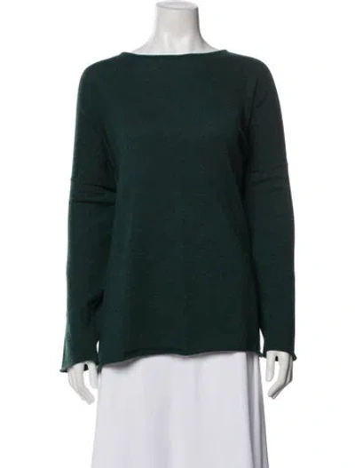 Pre-owned Eskandar Cashmere Bateau Neckline Sweater In Green