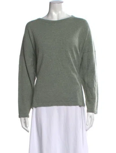 Pre-owned Eskandar Cashmere Bateau Neckline Sweater In Green