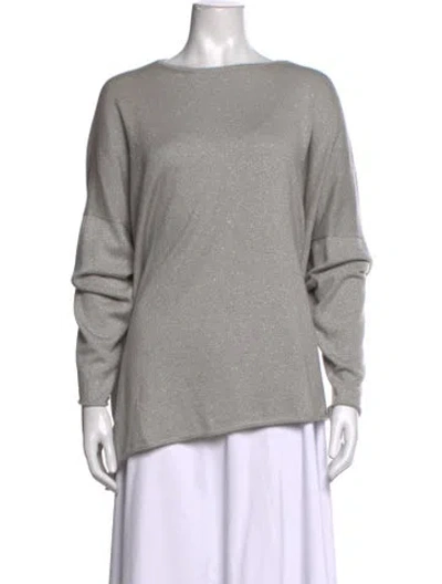 Pre-owned Eskandar Cashmere Bateau Neckline Sweater In Grey