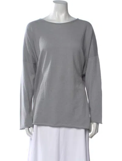 Pre-owned Eskandar Cashmere Bateau Neckline Sweater In Grey