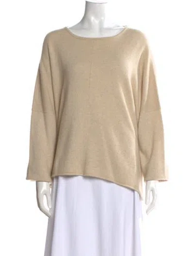 Pre-owned Eskandar Cashmere Bateau Neckline Sweater In Neutral