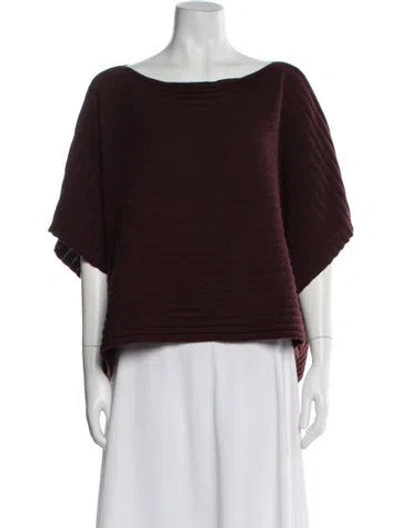 Pre-owned Eskandar Cashmere Bateau Neckline Sweater In Purple