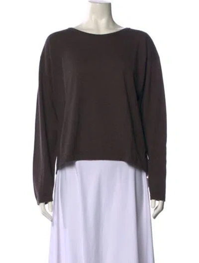 Pre-owned Eskandar Cashmere Bateau Neckline Sweatshirt In Brown