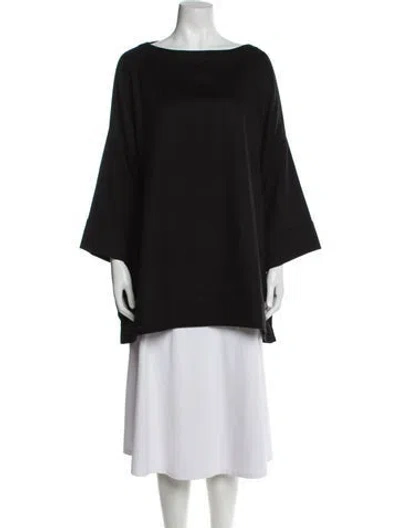 Pre-owned Eskandar Cashmere Bateau Neckline Tunic In Black