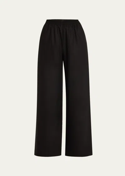 Eskandar Cashmere-blend Flared Trousers In Black
