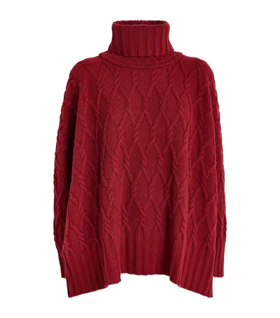 Eskandar Cashmere Cable-knit Rollneck Sweater In Red