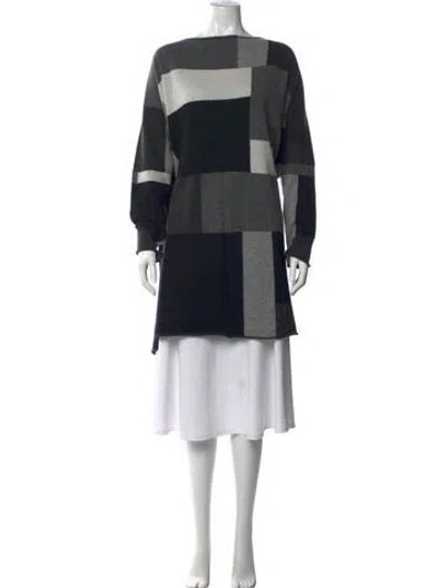 Pre-owned Eskandar Cashmere Colorblock Pattern Sweater In Black