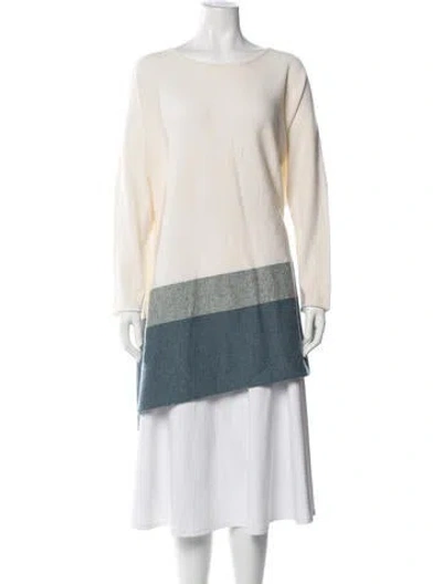 Pre-owned Eskandar Cashmere Colorblock Pattern Sweater In Neutrals