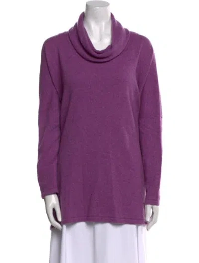 Pre-owned Eskandar Cashmere Cowl Neck Sweater In Purple
