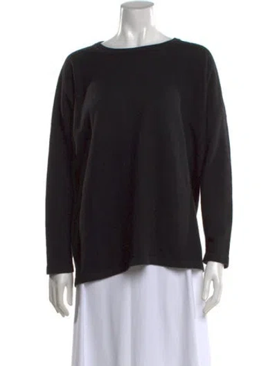 Pre-owned Eskandar Cashmere Crew Neck Sweater In Black
