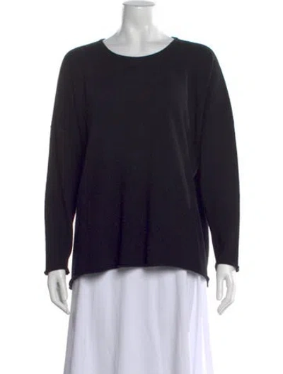 Pre-owned Eskandar Cashmere Crew Neck Sweater In Black