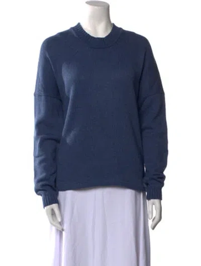 Pre-owned Eskandar Cashmere Crew Neck Sweater In Blue