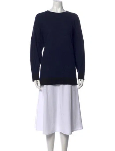 Pre-owned Eskandar Cashmere Crew Neck Sweater In Blue