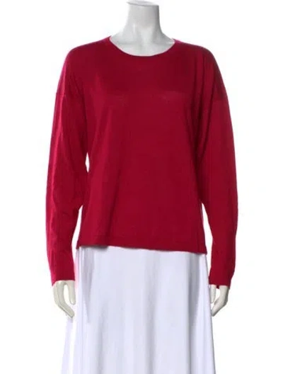 Pre-owned Eskandar Cashmere Crew Neck Sweater In Burgundy