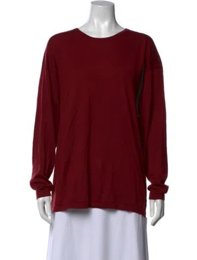 Pre-owned Eskandar Cashmere Crew Neck Sweater In Burgundy