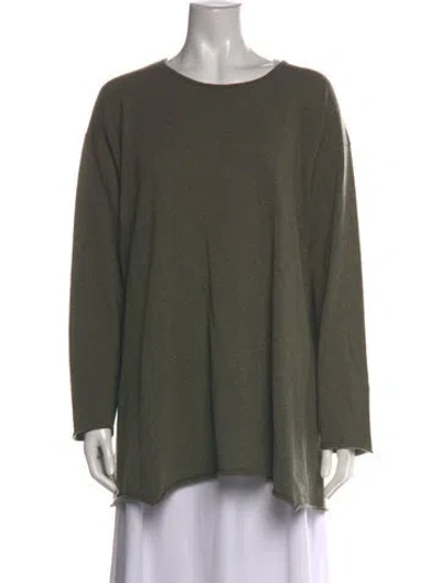 Pre-owned Eskandar Cashmere Crew Neck Sweater In Green