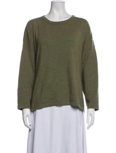 Pre-owned Eskandar Cashmere Crew Neck Sweater In Green