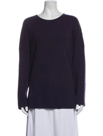 Pre-owned Eskandar Cashmere Crew Neck Sweater In Purple