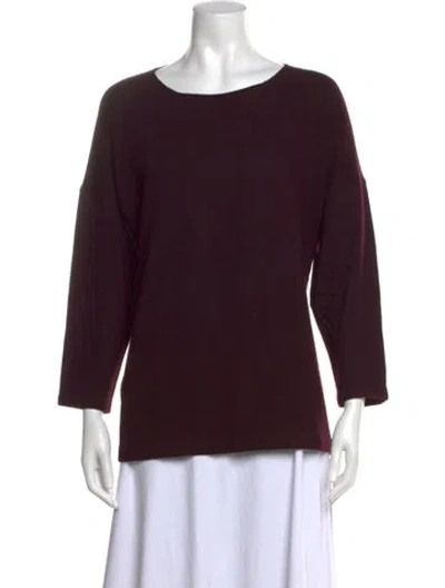 Pre-owned Eskandar Cashmere Crew Neck Sweater In Purple